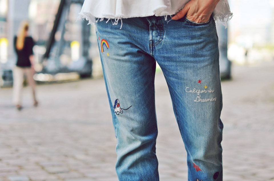 jeans, levis 505, patches, asos
